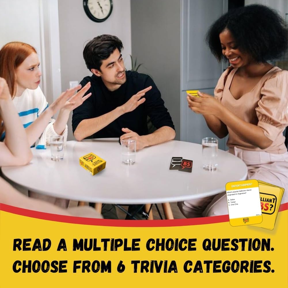 Brilliant or BS?  A Trivia Game for Know-It-Alls and Big Fat Liars  Fun Bluffing Trivia Game for Friends & Family Game Night Brilliant or BS?  A Trivia Game for Know-It-Alls and Big Fat Liars  Fun Bluffing Trivia Game for Friends & Family Game Night